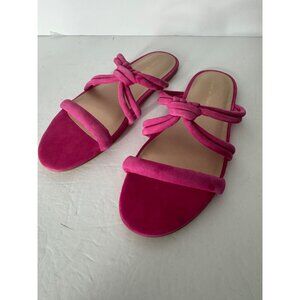 NEW Stuart Weitzman Pink Suede Twist Knot Flat Sandal Size 7 EU 37.5